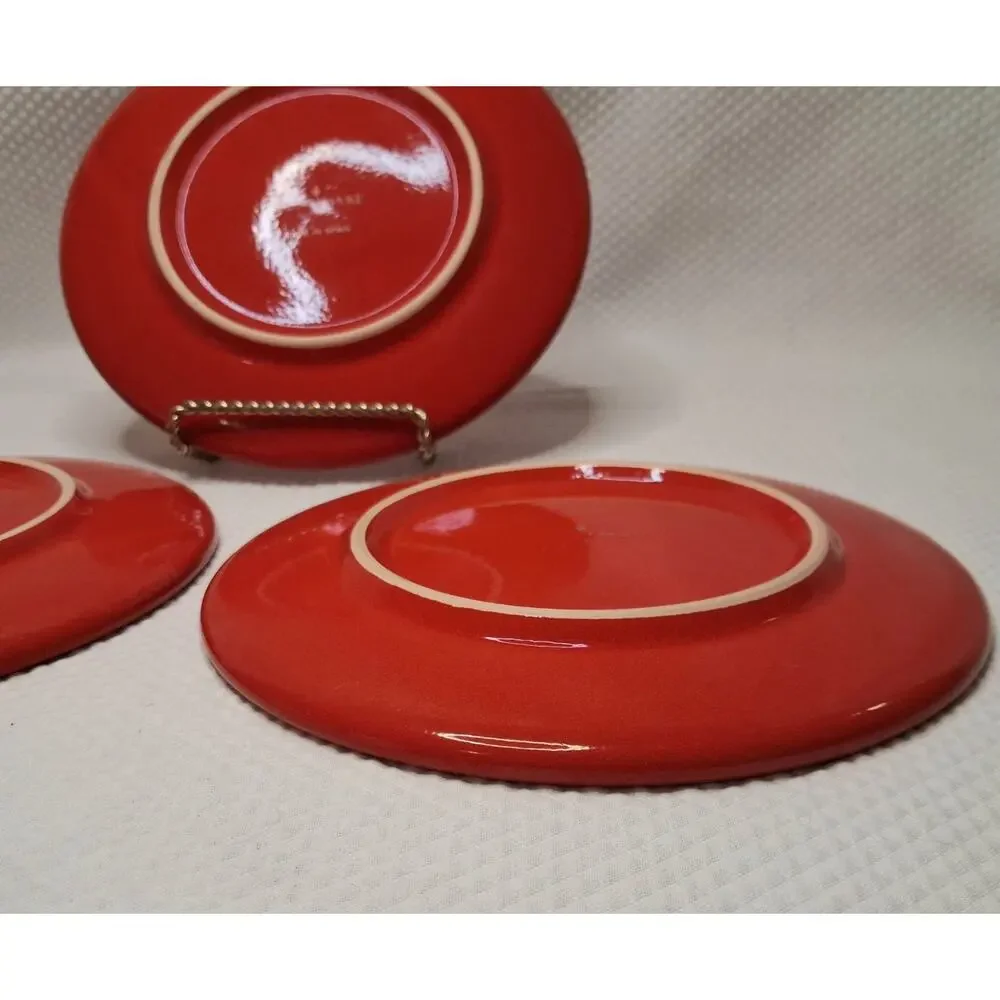 Vintage Waechtersbach Spain Cherry Red Salad Dessert Appetizer Plates 7 3/4